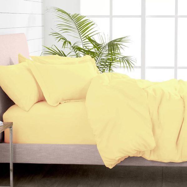 Long-Staple Combed Cotton Sateen 4-Piece Set (Duvet Cover & Fitted Sheet)
